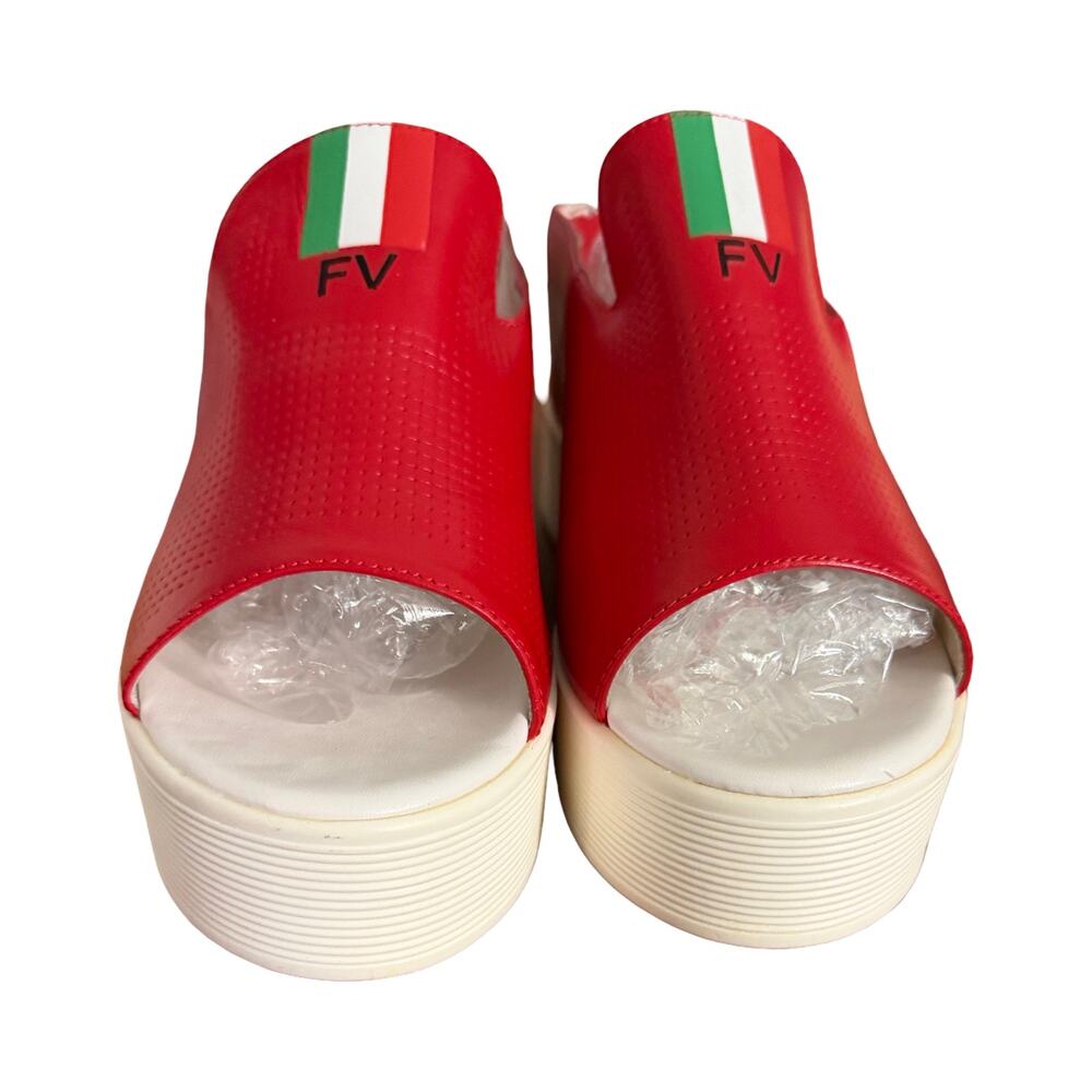 Francesco V. NWOT Red Leather Platform Sandals Size 40